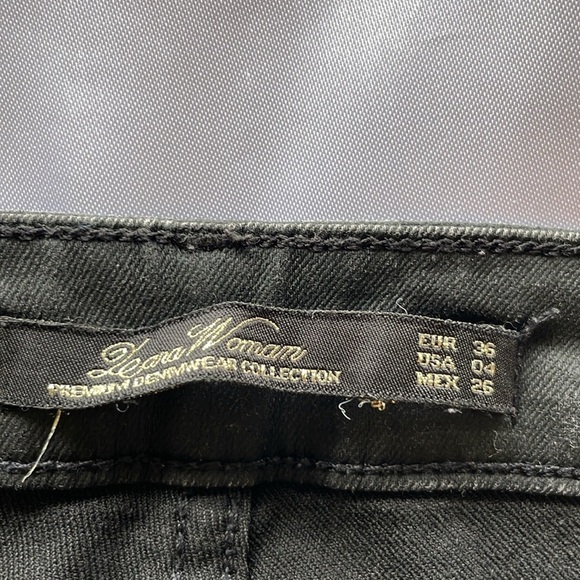 ZARA Premium Denim Black Coated Skinny Jeans Stretch Slim Fit Ankle Length Sz 4 - Picture 6 of 16
